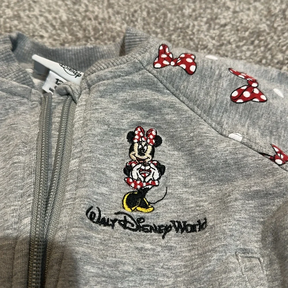 Disney‎ Parks Official Walt Disney World Minnie Mouse zip up gray jacket 12 mon